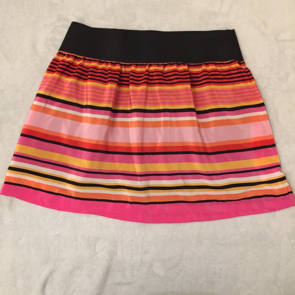 Candie's women's skirt striped pink orange black L